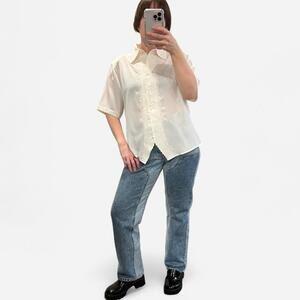 Vintage White Embroidered Blouse